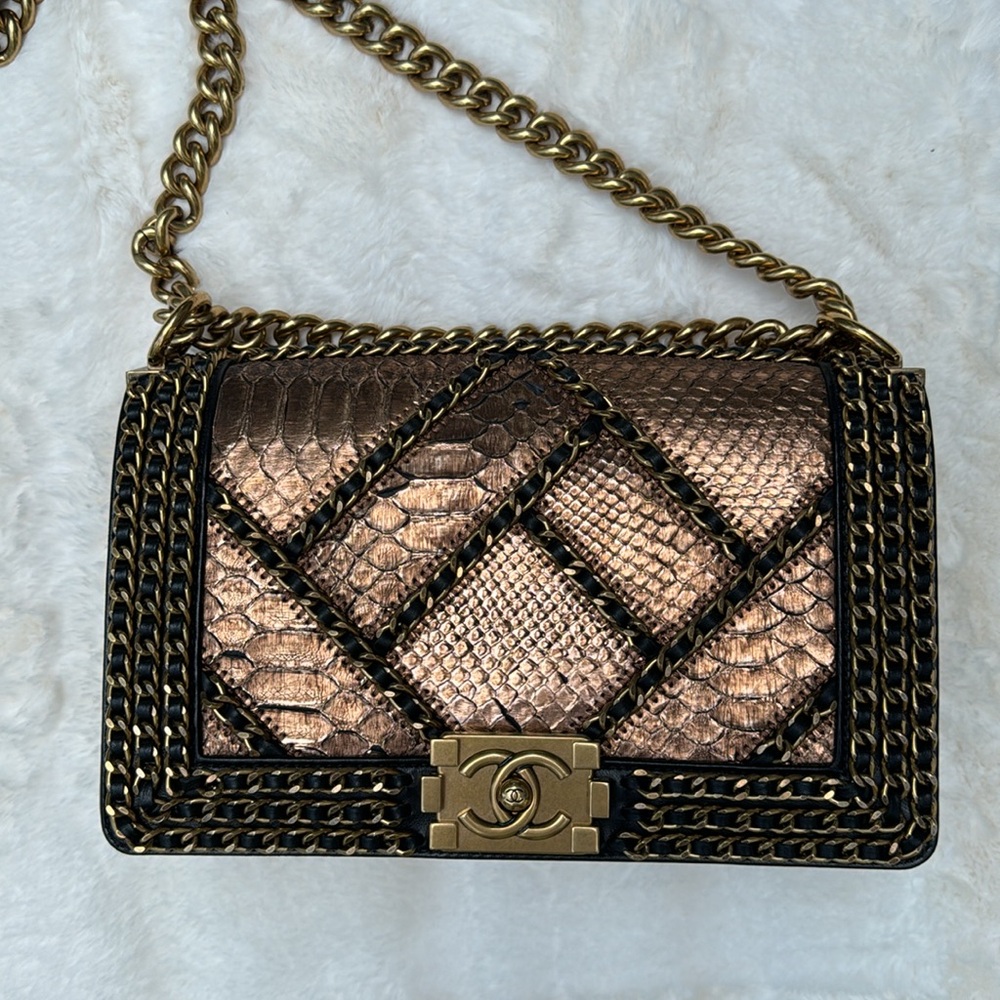 Chanel limited edition medium python boy bag - Picture 3 of 16